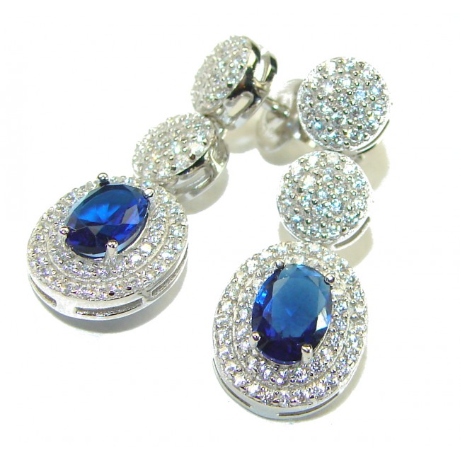 Real Beauty Sapphire .925 Sterling Silver handcrafted earrings