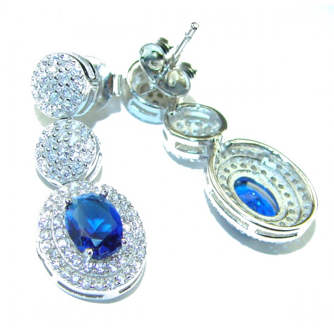 Real Beauty Sapphire .925 Sterling Silver handcrafted earrings