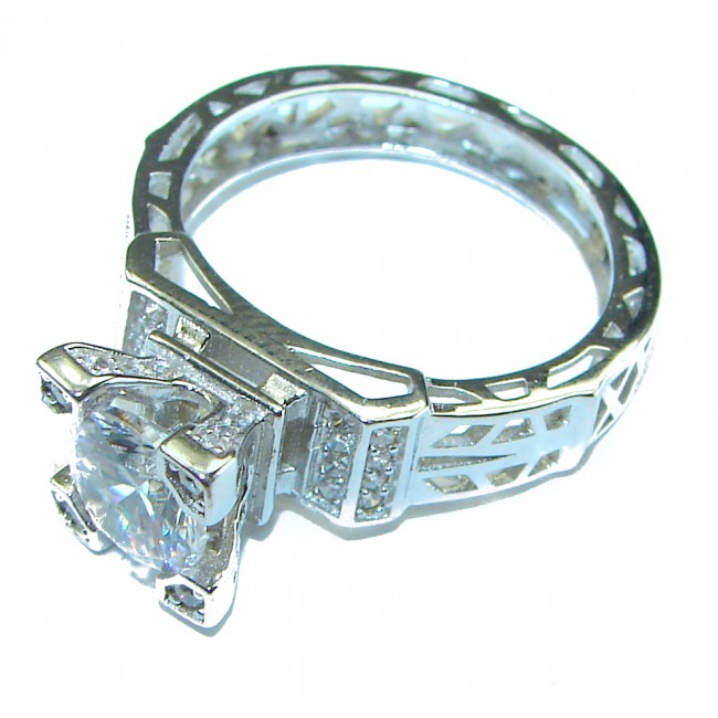 4.5 carat White Topaz .925 Sterling Silver handcrafted ring size 9