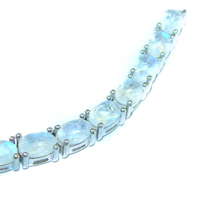 Authentic Rainbow Moonstone .925 Sterling Silver handmade Bracelet