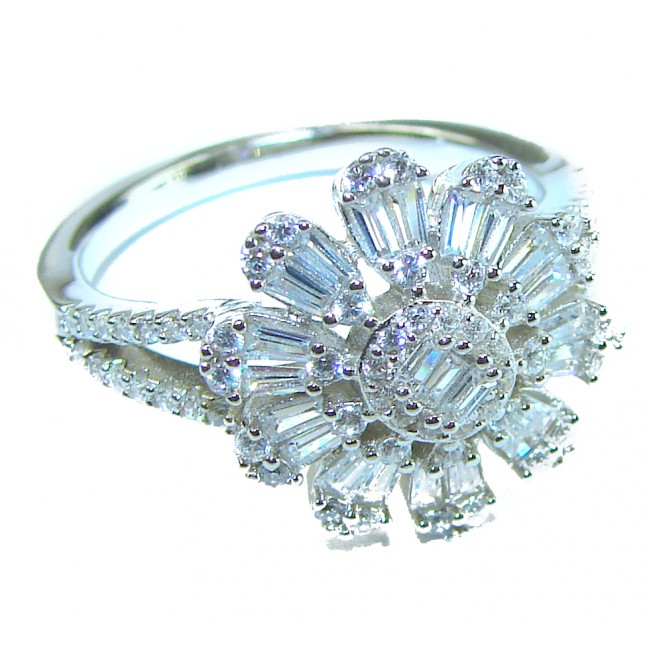 8.5 carat White Topaz .925 Sterling Silver handcrafted ring size 8