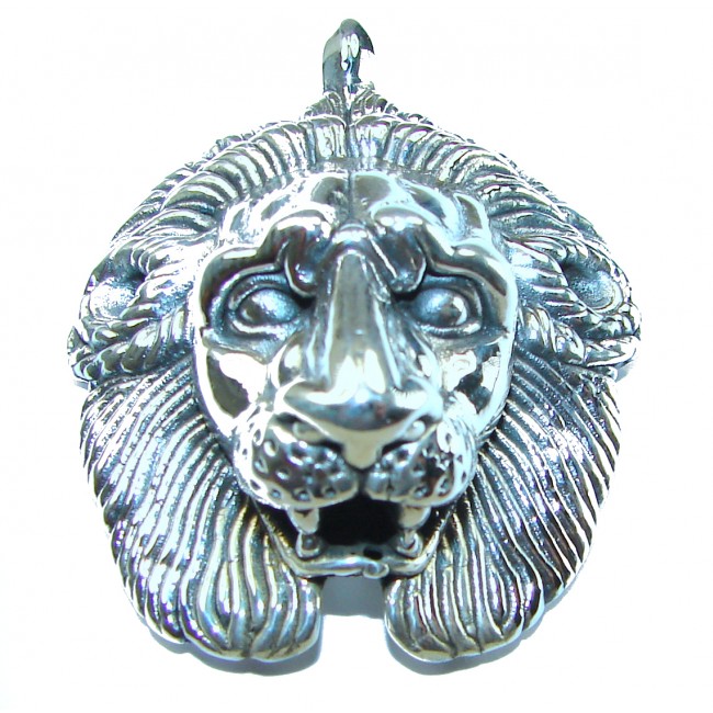 Sterling Leo's head .925 Silver Bali handmade Pendant