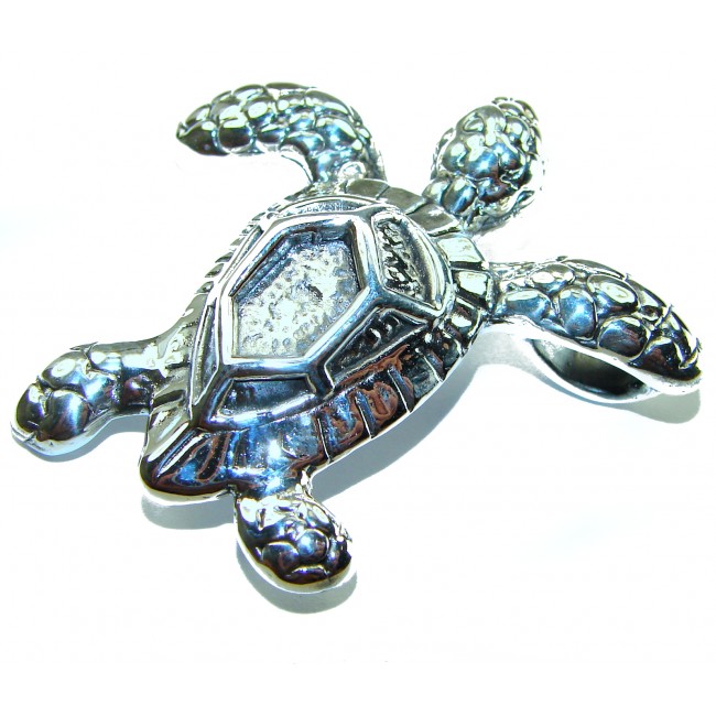 Bali made Sterling Turtle . 925 Sterling Silver handmade Pendant