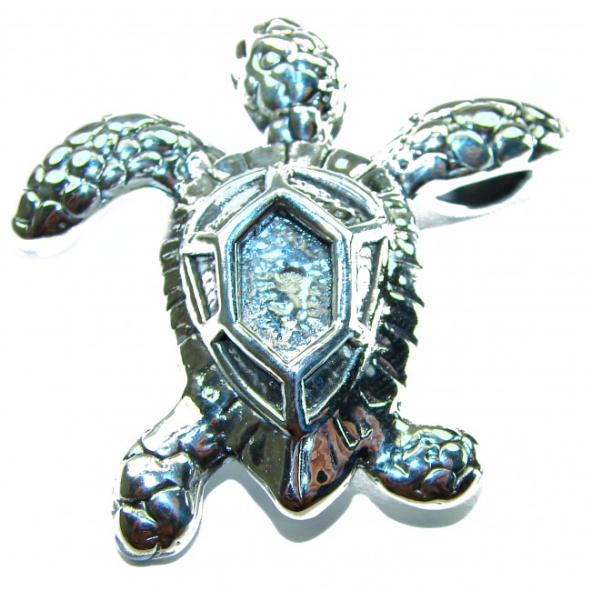 Bali made Sterling Turtle . 925 Sterling Silver handmade Pendant