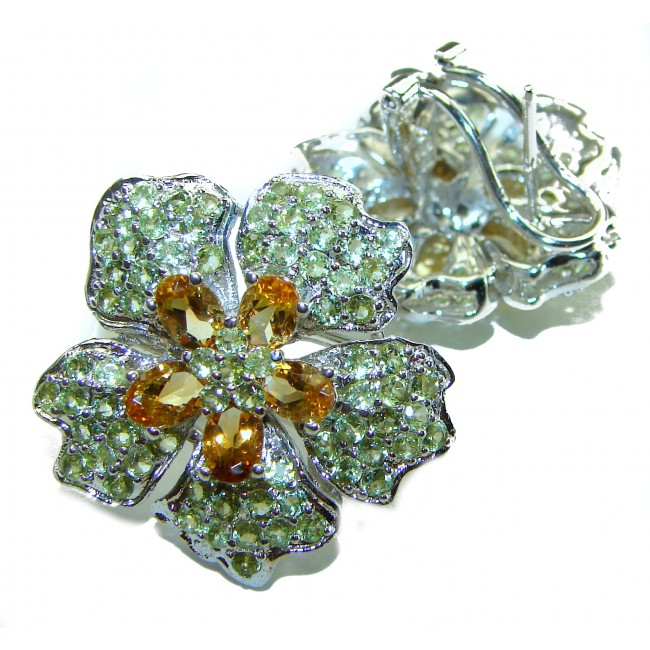 Marigolds authentic Citrine Peridot .925 Sterling Silver handcrafted earrings