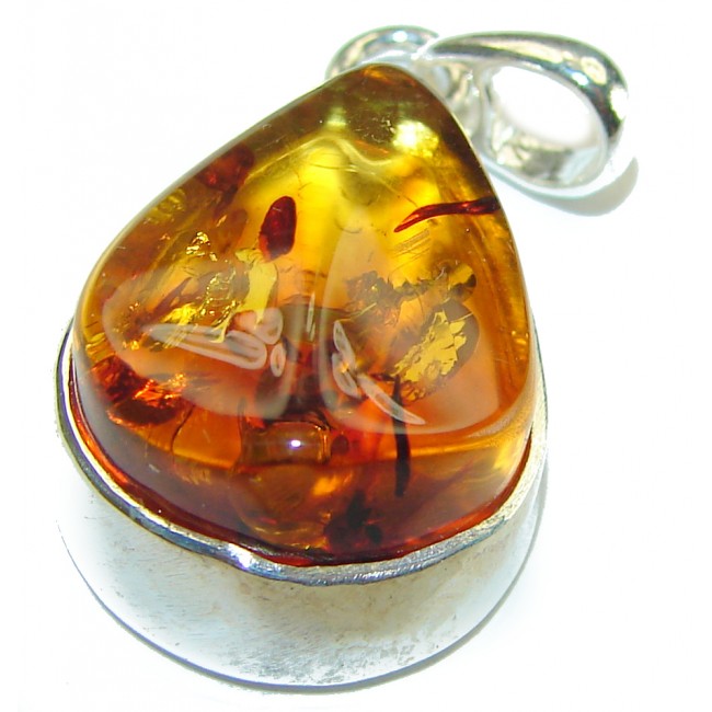 Vintage Beauty authentic Baltic Amber .925 Sterling Silver handcrafted pendant