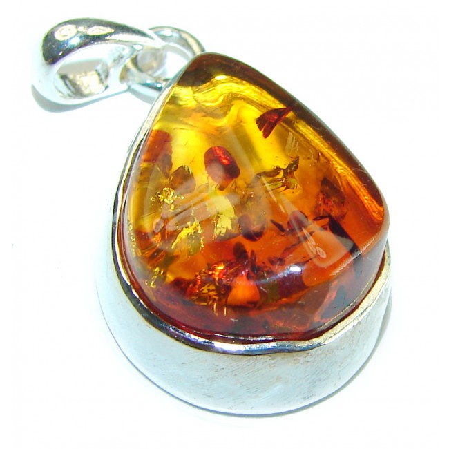 Vintage Beauty authentic Baltic Amber .925 Sterling Silver handcrafted pendant