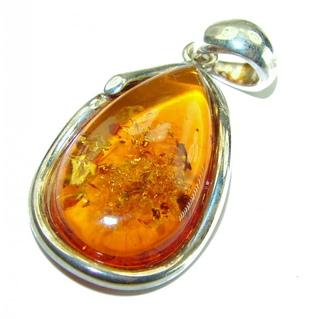 Vintage Beauty authentic Baltic Amber .925 Sterling Silver handcrafted pendant