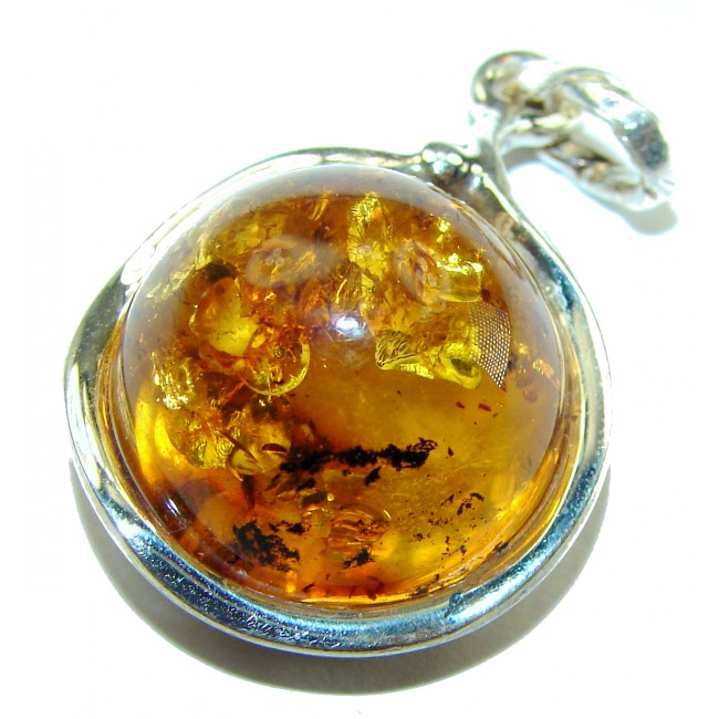 Vintage Beauty authentic Baltic Amber .925 Sterling Silver handcrafted pendant