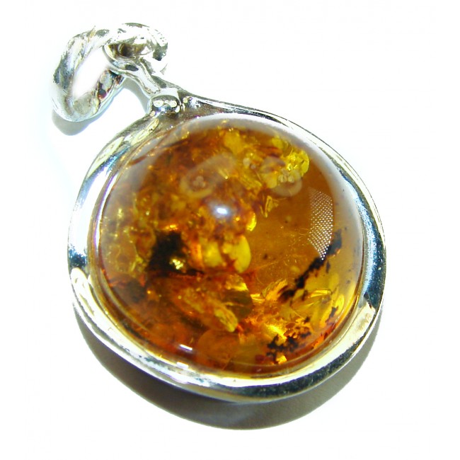 Vintage Beauty authentic Baltic Amber .925 Sterling Silver handcrafted pendant