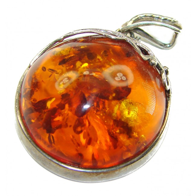 Vintage Beauty authentic Baltic Amber .925 Sterling Silver handcrafted pendant