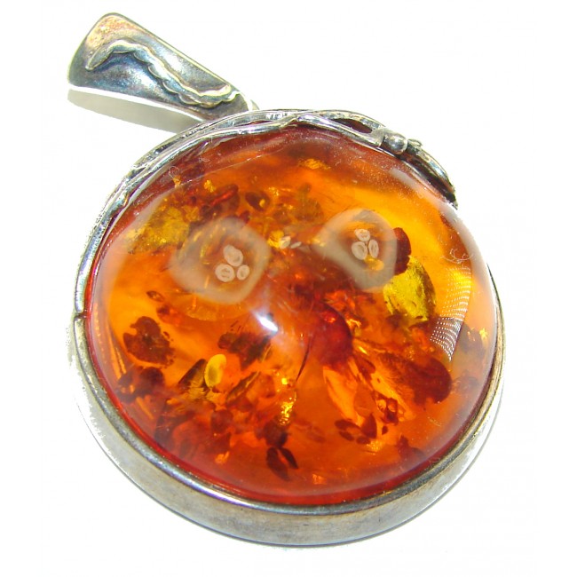 Vintage Beauty authentic Baltic Amber .925 Sterling Silver handcrafted pendant