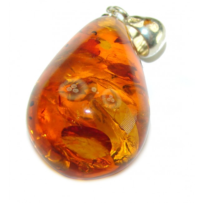 Vintage Beauty authentic Baltic Amber .925 Sterling Silver handcrafted pendant