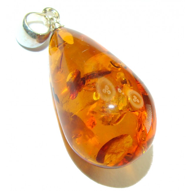 Vintage Beauty authentic Baltic Amber .925 Sterling Silver handcrafted pendant