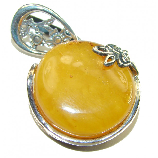 Butterscotch Baltic Amber .925 Sterling Silver handmade Pendant