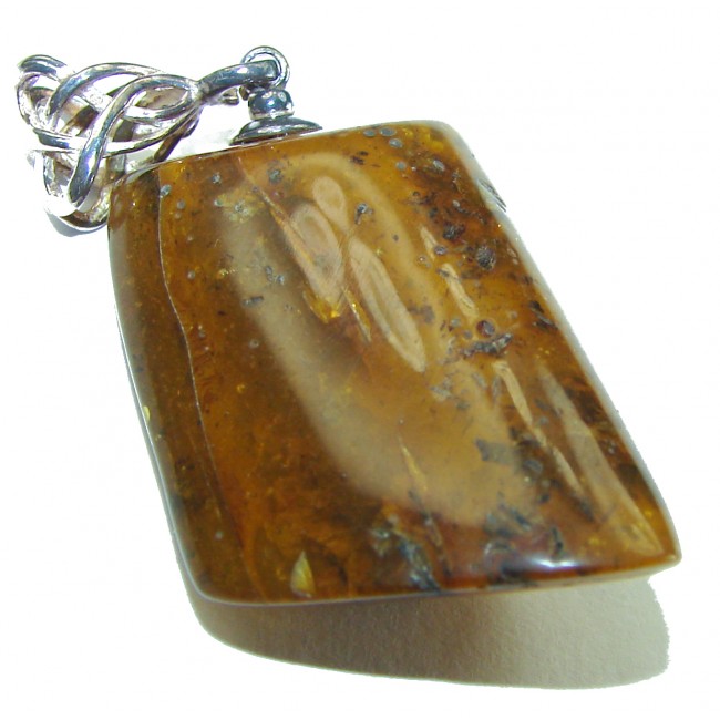 Vintage Beauty authentic Baltic Amber .925 Sterling Silver handcrafted pendant