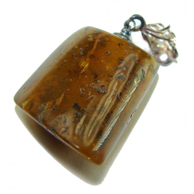 Vintage Beauty authentic Baltic Amber .925 Sterling Silver handcrafted pendant