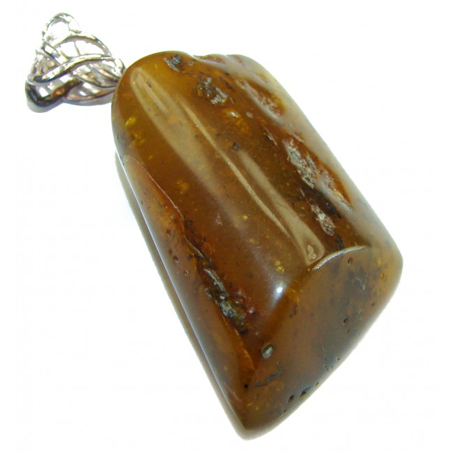 Vintage Beauty authentic Baltic Amber .925 Sterling Silver handcrafted pendant