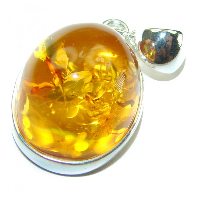 Authentic Baltic Amber .925 Sterling Silver handcrafted pendant