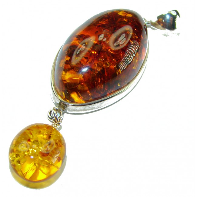 Vintage Beauty authentic Baltic Amber .925 Sterling Silver handcrafted pendant