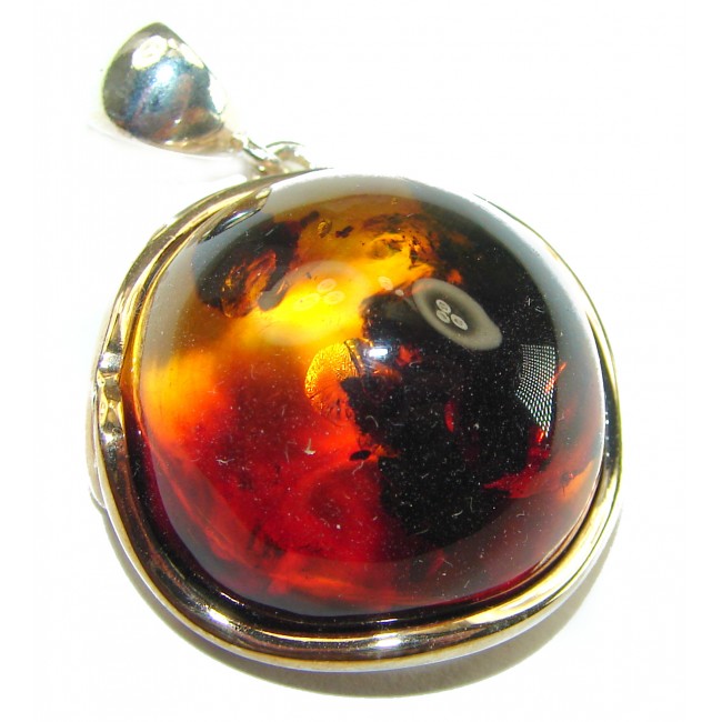 Vintage Beauty authentic Baltic Amber .925 Sterling Silver handcrafted pendant