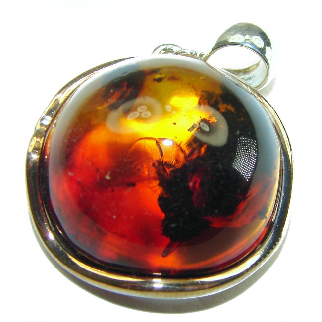 Vintage Beauty authentic Baltic Amber .925 Sterling Silver handcrafted pendant