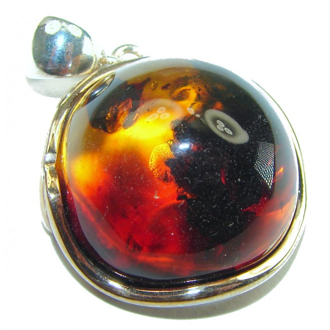 Vintage Beauty authentic Baltic Amber .925 Sterling Silver handcrafted pendant