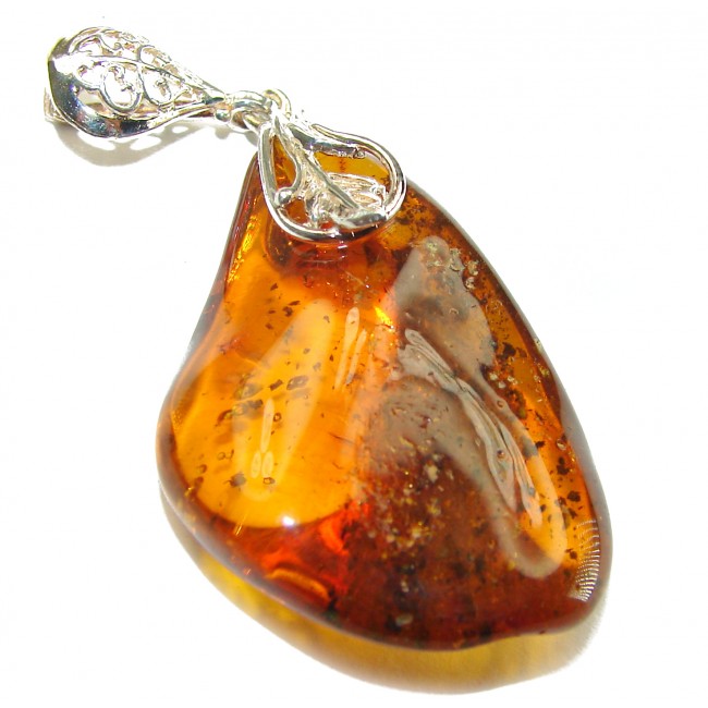 Vintage Beauty authentic Baltic Amber .925 Sterling Silver handcrafted pendant