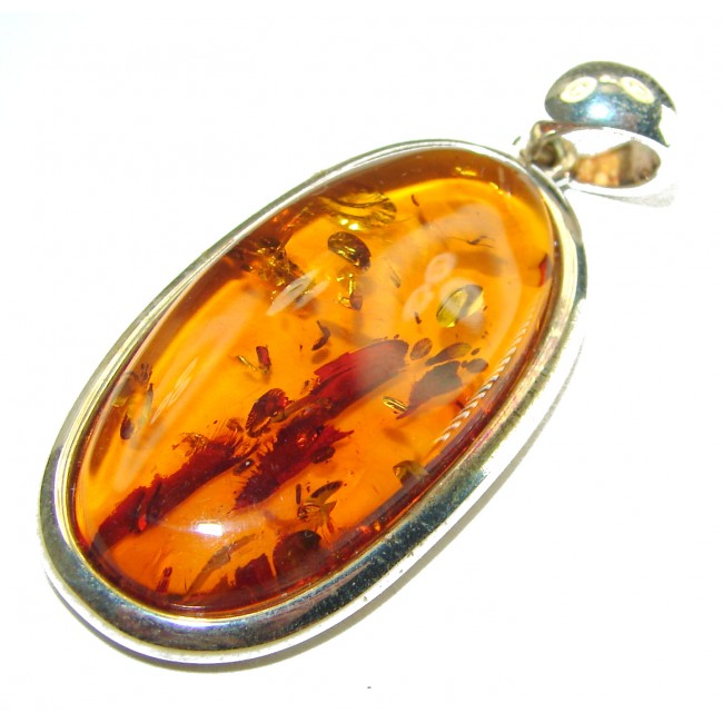 Vintage Beauty authentic Baltic Amber .925 Sterling Silver handcrafted pendant