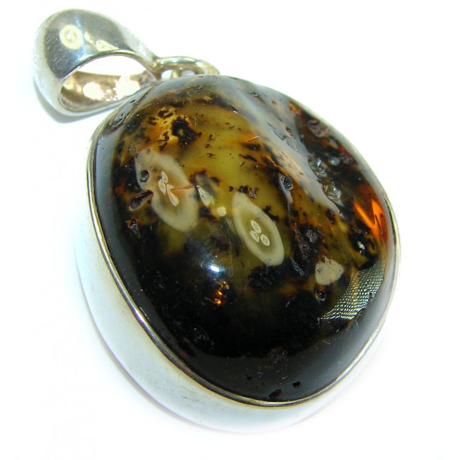 Vintage Beauty authentic Baltic Amber .925 Sterling Silver handcrafted pendant