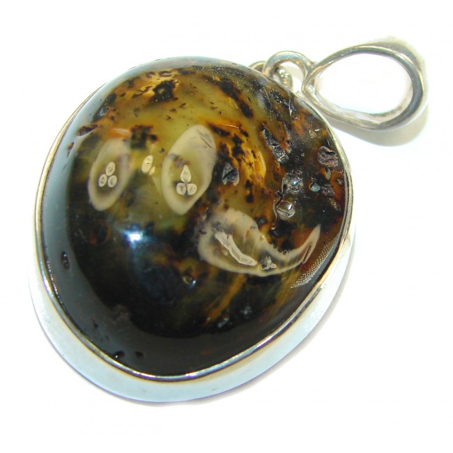 Vintage Beauty authentic Baltic Amber .925 Sterling Silver handcrafted pendant