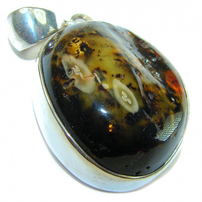 Vintage Beauty authentic Baltic Amber .925 Sterling Silver handcrafted pendant