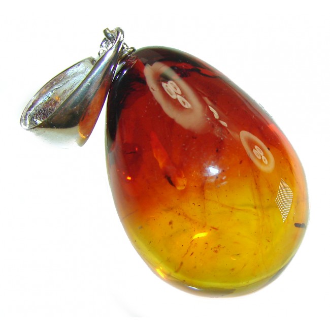 Vintage Beauty authentic Baltic Amber .925 Sterling Silver handcrafted pendant