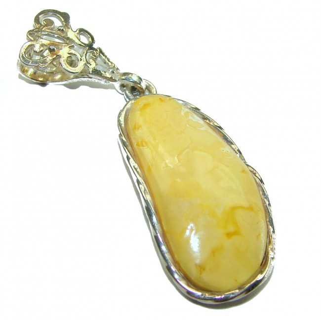 Butterscotch Baltic Amber .925 Sterling Silver handmade Pendant