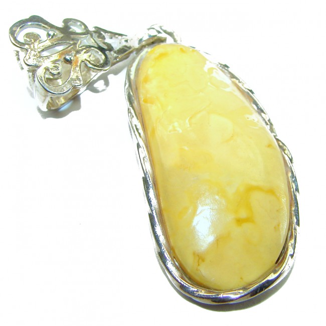 Butterscotch Baltic Amber .925 Sterling Silver handmade Pendant