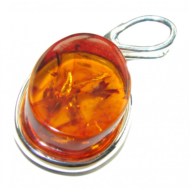 Vintage Beauty authentic Baltic Amber .925 Sterling Silver handcrafted pendant