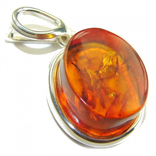 Vintage Beauty authentic Baltic Amber .925 Sterling Silver handcrafted pendant