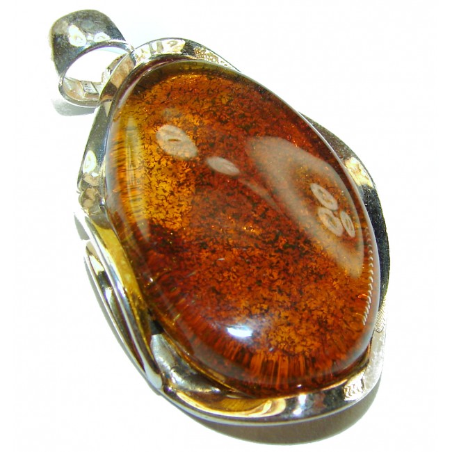 Vintage Beauty authentic Baltic Amber .925 Sterling Silver handcrafted pendant