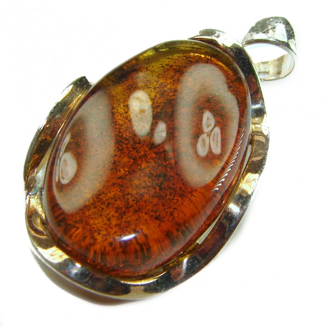 Vintage Beauty authentic Baltic Amber .925 Sterling Silver handcrafted pendant