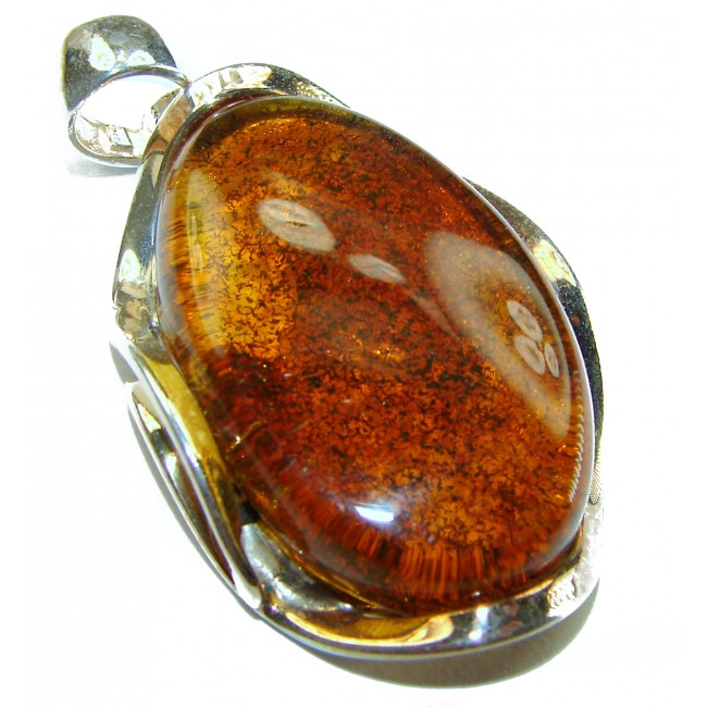 Vintage Beauty authentic Baltic Amber .925 Sterling Silver handcrafted pendant