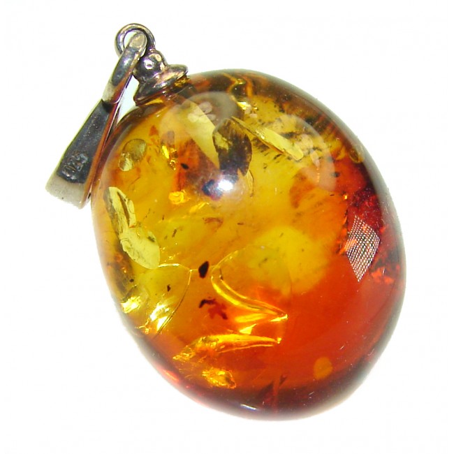 Vintage Beauty authentic Baltic Amber .925 Sterling Silver handcrafted pendant