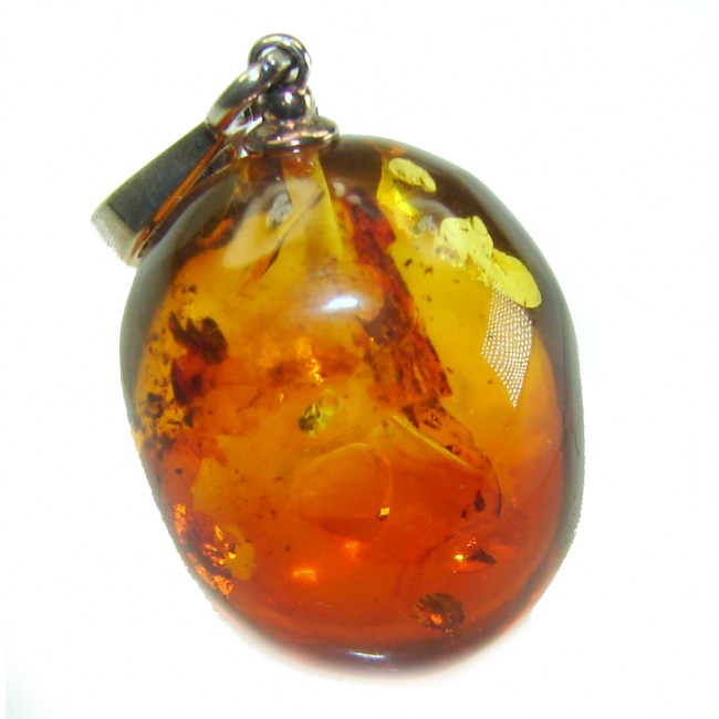 Vintage Beauty authentic Baltic Amber .925 Sterling Silver handcrafted pendant