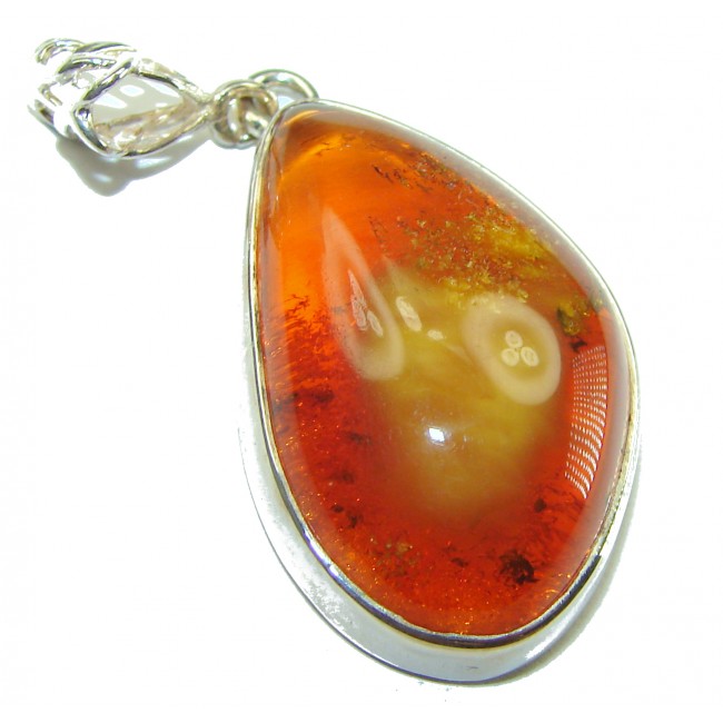 Vintage Beauty authentic Baltic Amber .925 Sterling Silver handcrafted pendant