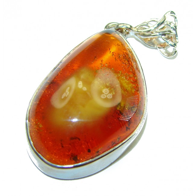 Vintage Beauty authentic Baltic Amber .925 Sterling Silver handcrafted pendant