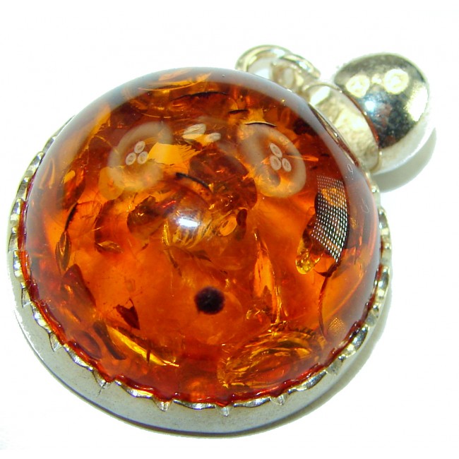 Vintage Beauty authentic Baltic Amber .925 Sterling Silver handcrafted pendant