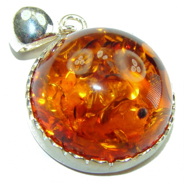 Vintage Beauty authentic Baltic Amber .925 Sterling Silver handcrafted pendant