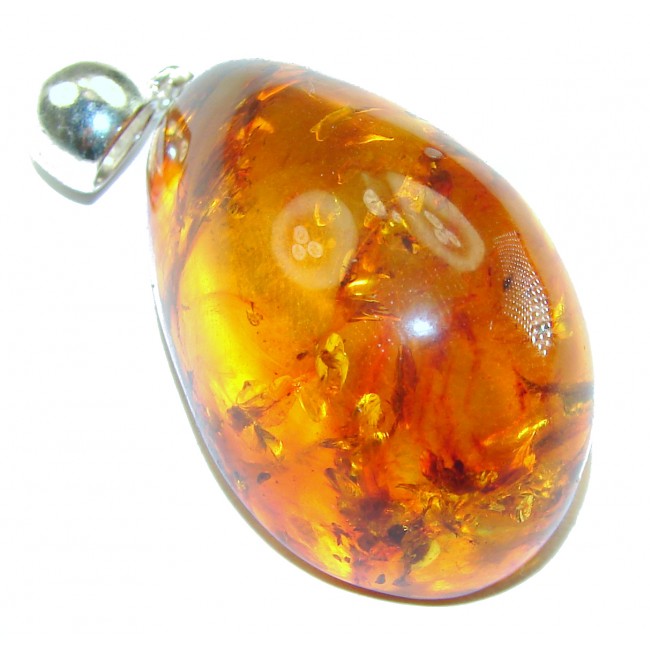 Vintage Beauty authentic Baltic Amber .925 Sterling Silver handcrafted pendant