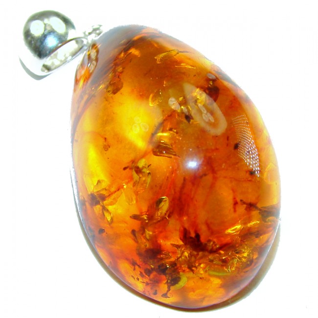 Vintage Beauty authentic Baltic Amber .925 Sterling Silver handcrafted pendant