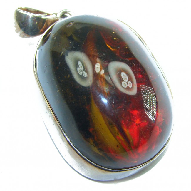 Vintage Beauty authentic Baltic Amber .925 Sterling Silver handcrafted pendant