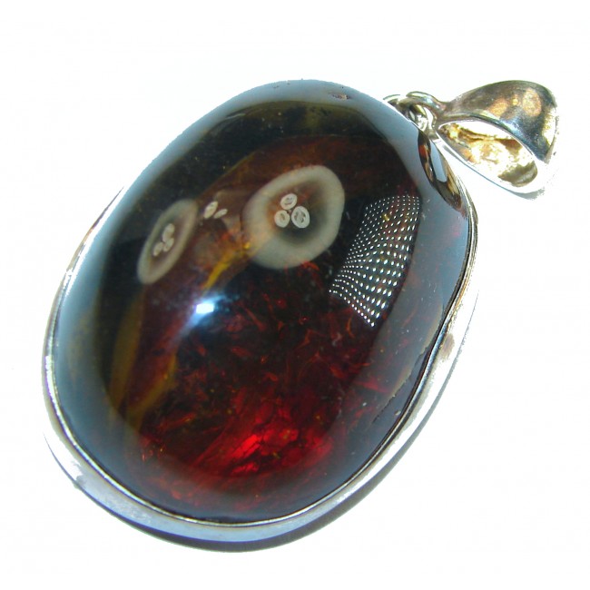 Vintage Beauty authentic Baltic Amber .925 Sterling Silver handcrafted pendant